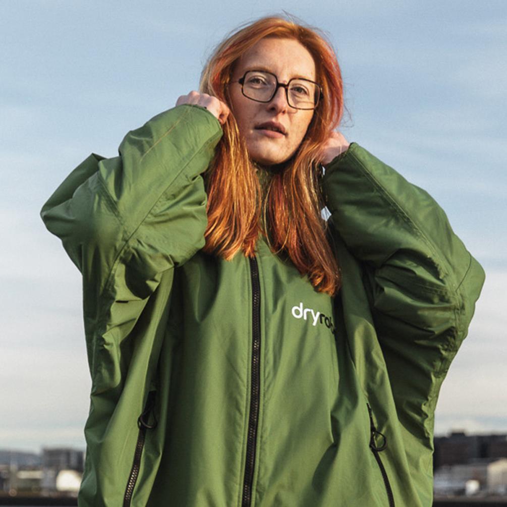 dryrobe Advance Long Sleeve Changing Robe - Dark Green / Black Extra Image 7
